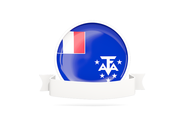 Flag with empty ribbon. Download flag icon of French Southern and Antarctic Lands at PNG format