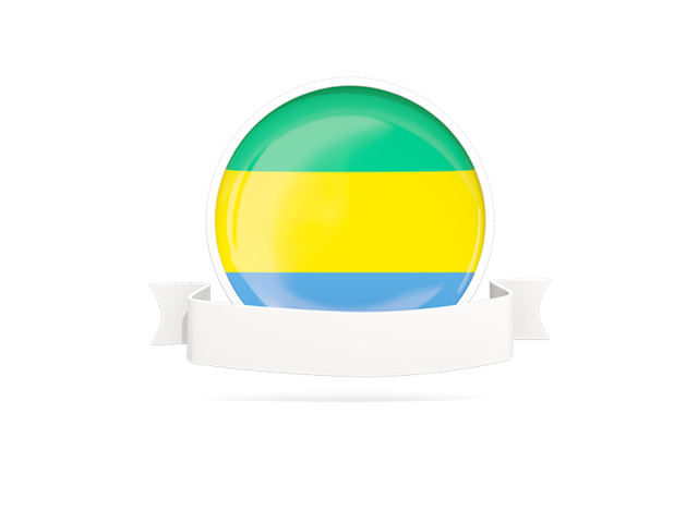Flag with empty ribbon. Download flag icon of Gabon at PNG format