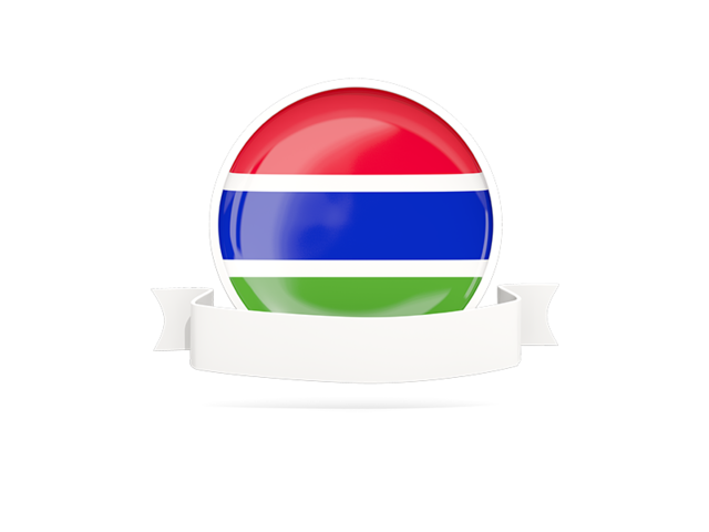 Flag with empty ribbon. Download flag icon of Gambia at PNG format