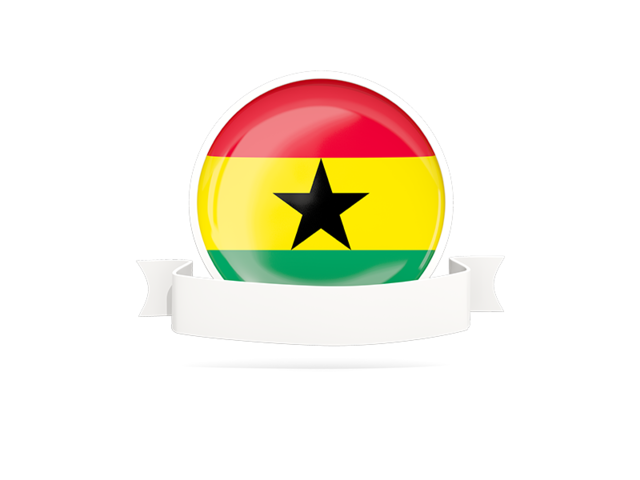 Flag with empty ribbon. Download flag icon of Ghana at PNG format