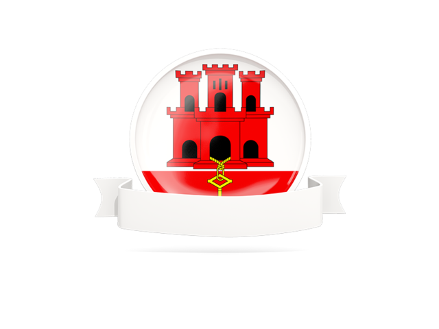 Flag with empty ribbon. Download flag icon of Gibraltar at PNG format