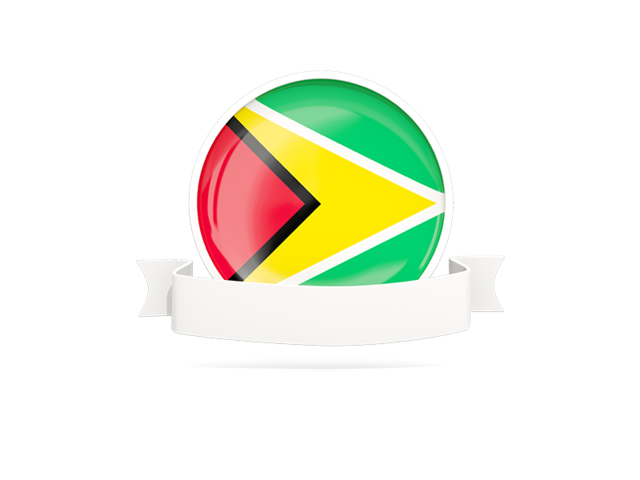 Flag with empty ribbon. Download flag icon of Guyana at PNG format