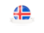 Iceland. Flag with empty ribbon. Download icon.