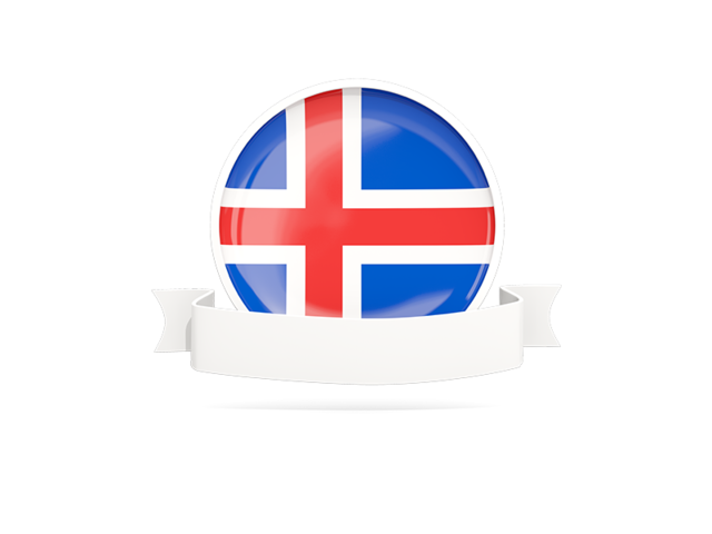 Flag with empty ribbon. Download flag icon of Iceland at PNG format