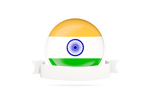 Flag with empty ribbon. Download flag icon of India at PNG format