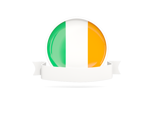 Flag with empty ribbon. Download flag icon of Ireland at PNG format