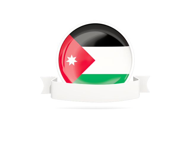 Flag with empty ribbon. Download flag icon of Jordan at PNG format