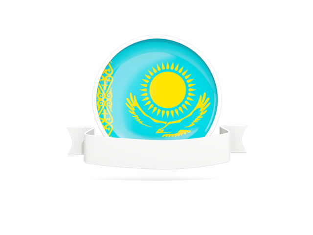 Flag with empty ribbon. Download flag icon of Kazakhstan at PNG format