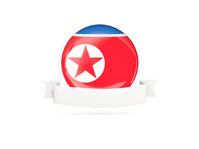 Flag with empty ribbon. Download flag icon of North Korea at PNG format