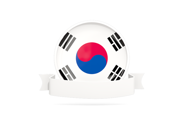 Флаг с белой лентой. Скачать флаг. Южная Корея