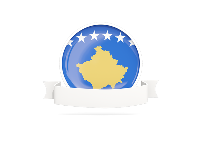 Flag with empty ribbon. Download flag icon of Kosovo at PNG format