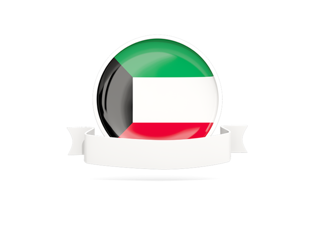 Flag with empty ribbon. Download flag icon of Kuwait at PNG format
