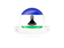 Lesotho. Flag with empty ribbon. Download icon.