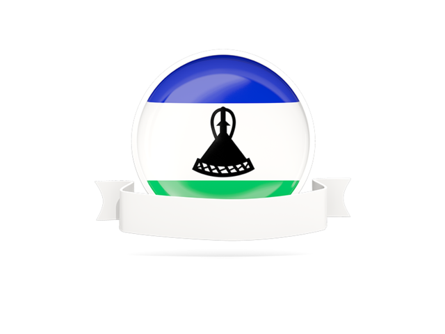 Flag with empty ribbon. Download flag icon of Lesotho at PNG format
