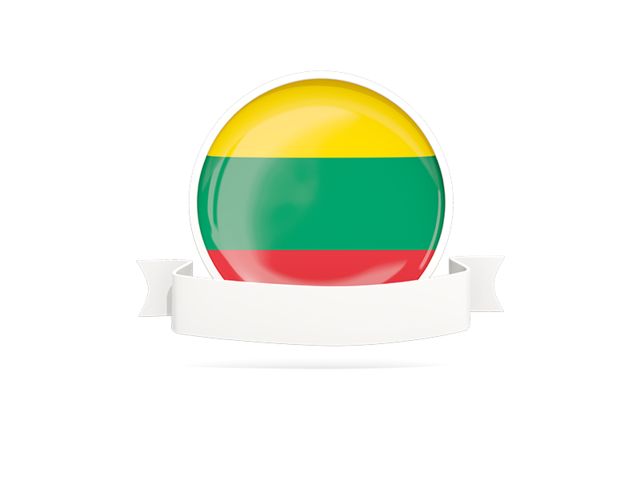 Flag with empty ribbon. Download flag icon of Lithuania at PNG format