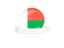 Madagascar. Flag with empty ribbon. Download icon.