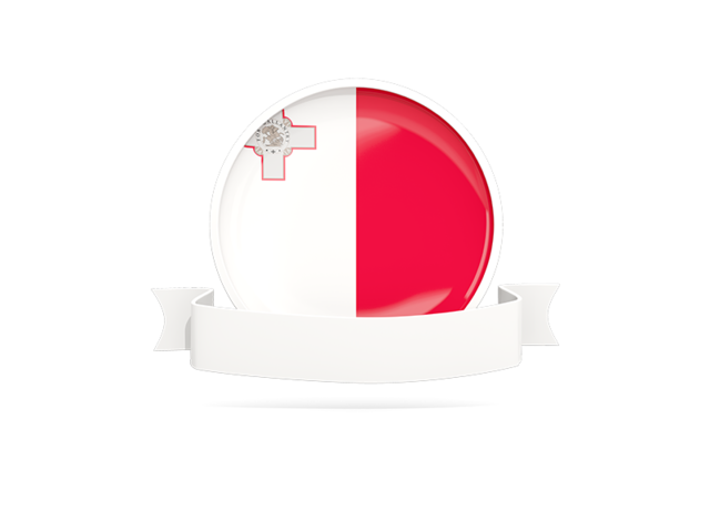 Flag with empty ribbon. Download flag icon of Malta at PNG format