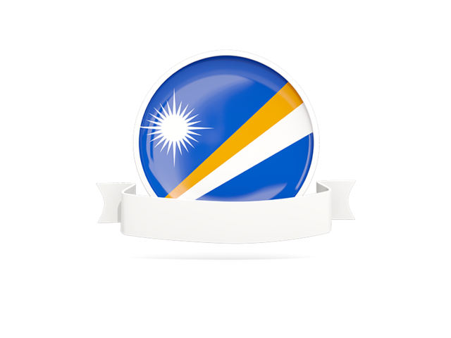 Flag with empty ribbon. Download flag icon of Marshall Islands at PNG format