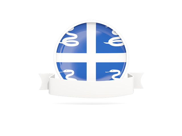 Flag with empty ribbon. Download flag icon of Martinique at PNG format