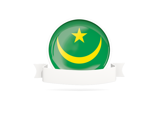 Flag with empty ribbon. Download flag icon of Mauritania at PNG format