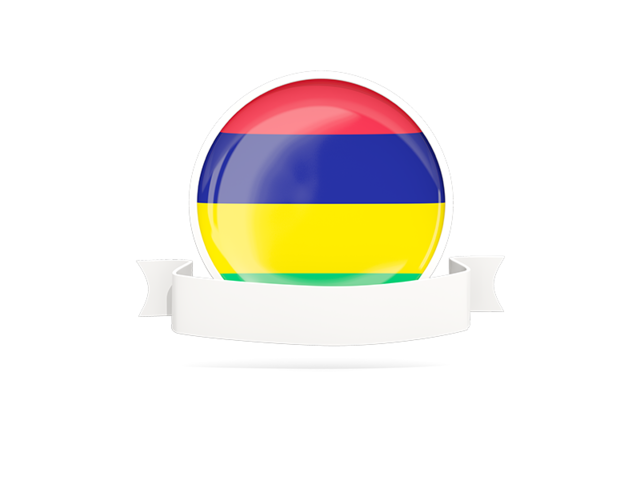 Flag with empty ribbon. Download flag icon of Mauritius at PNG format