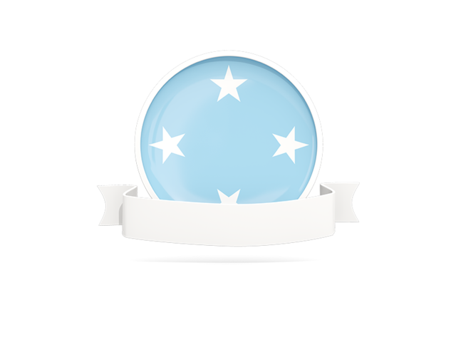 Flag with empty ribbon. Download flag icon of Micronesia at PNG format