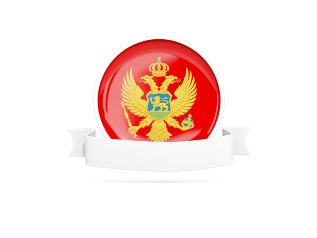 Flag with empty ribbon. Download flag icon of Montenegro at PNG format