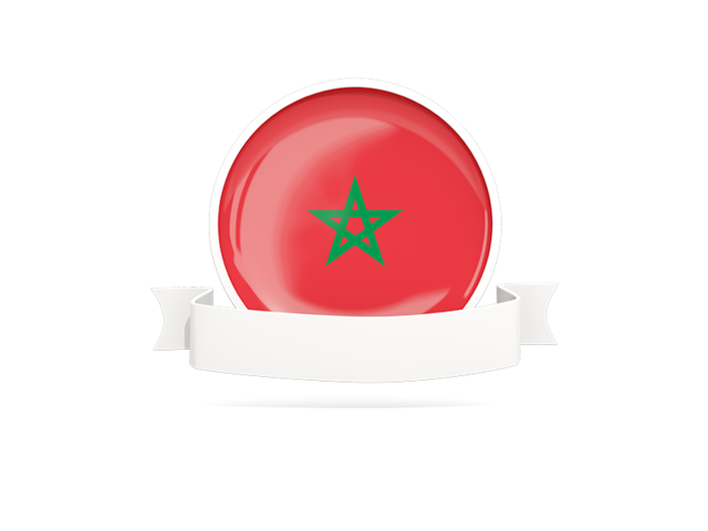 Flag with empty ribbon. Download flag icon of Morocco at PNG format