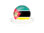 Mozambique. Flag with empty ribbon. Download icon.