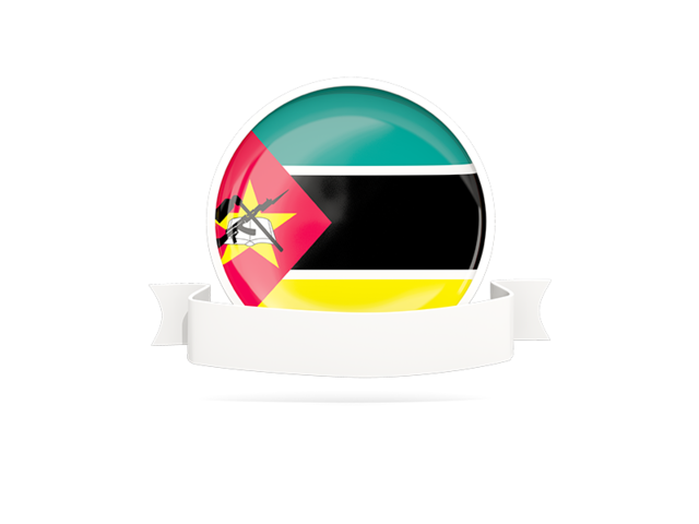 Flag with empty ribbon. Download flag icon of Mozambique at PNG format