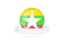 Myanmar. Flag with empty ribbon. Download icon.