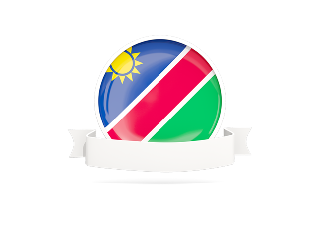Flag with empty ribbon. Download flag icon of Namibia at PNG format