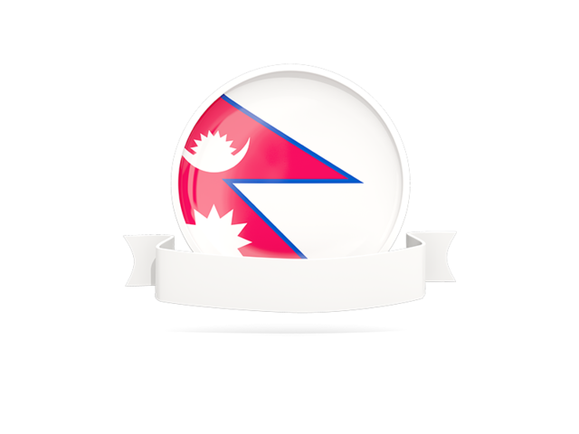 Flag with empty ribbon. Download flag icon of Nepal at PNG format