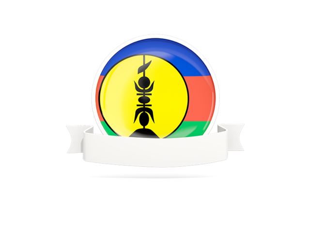 Flag with empty ribbon. Download flag icon of New Caledonia at PNG format