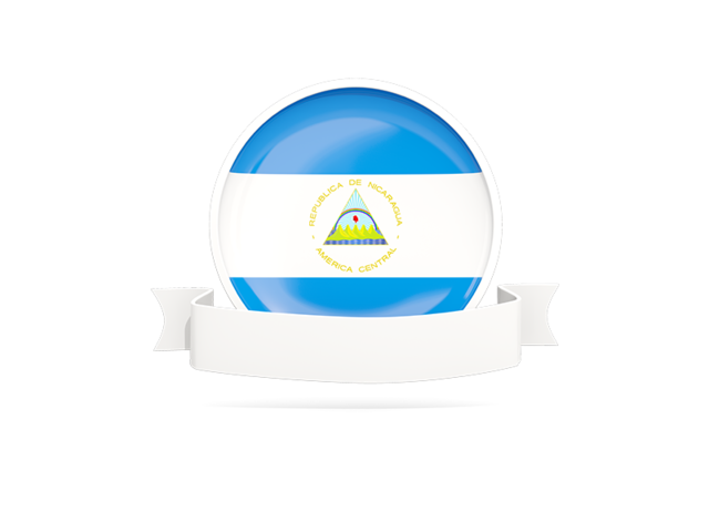 Flag with empty ribbon. Download flag icon of Nicaragua at PNG format
