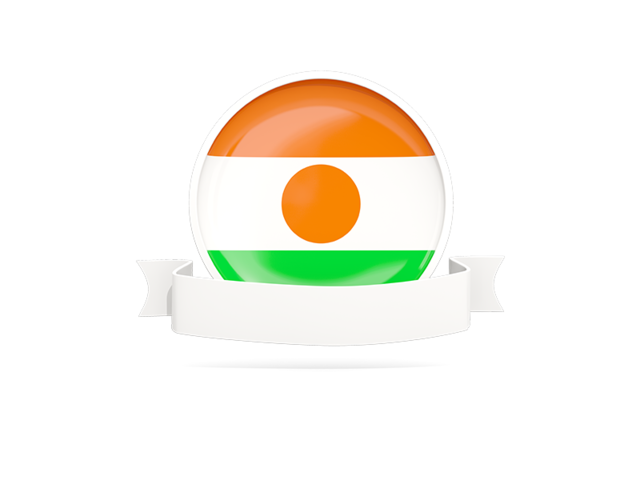 Flag with empty ribbon. Download flag icon of Niger at PNG format