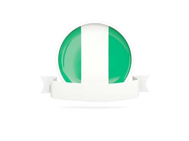 Flag with empty ribbon. Download flag icon of Nigeria at PNG format
