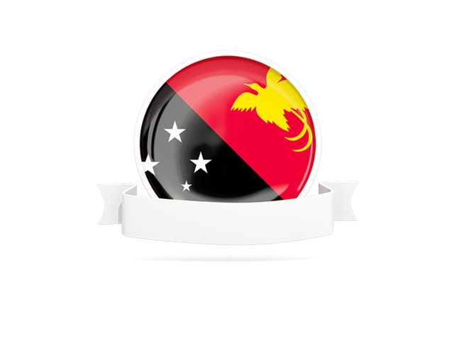 Flag with empty ribbon. Download flag icon of Papua New Guinea at PNG format