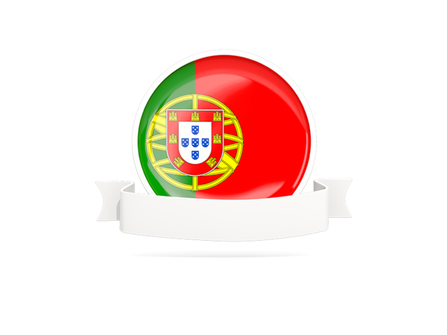 Флаг с белой лентой. Скачать флаг. Португалия