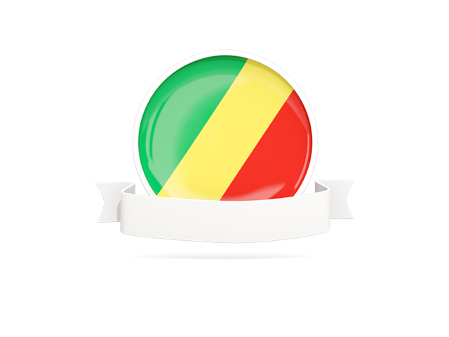 Flag with empty ribbon. Download flag icon of Republic of the Congo at PNG format