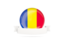 Romania. Flag with empty ribbon. Download icon.
