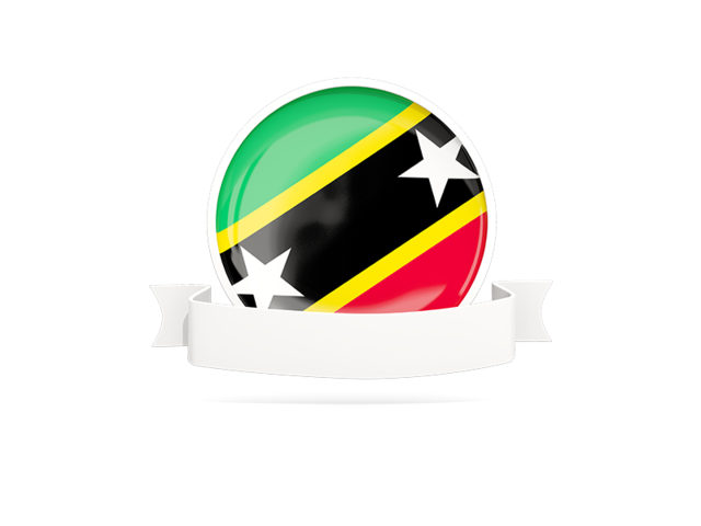 Flag with empty ribbon. Download flag icon of Saint Kitts and Nevis at PNG format