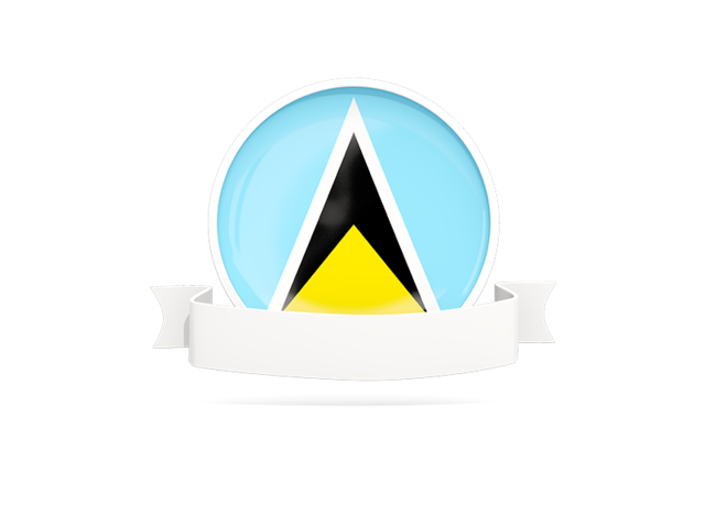 Flag with empty ribbon. Download flag icon of Saint Lucia at PNG format