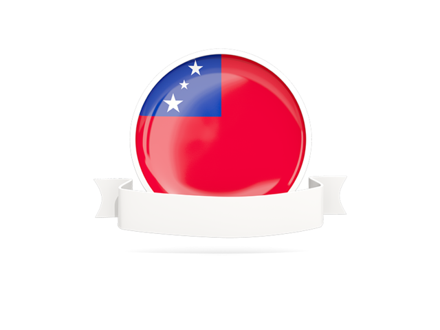Flag with empty ribbon. Download flag icon of Samoa at PNG format