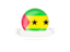 Sao Tome and Principe. Flag with empty ribbon. Download icon.