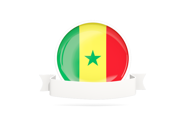 Flag with empty ribbon. Download flag icon of Senegal at PNG format