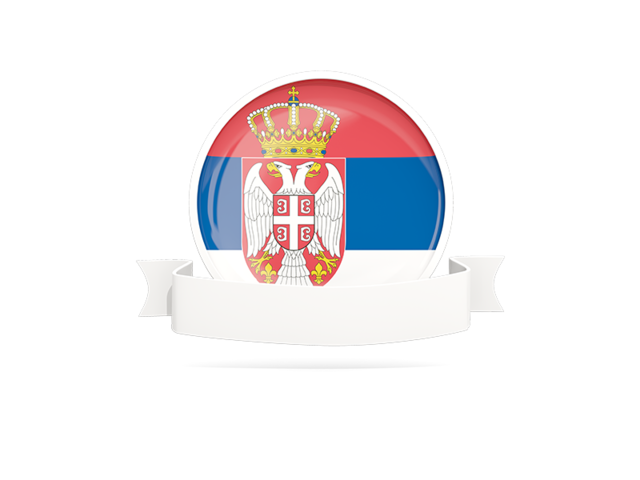 Flag with empty ribbon. Download flag icon of Serbia at PNG format