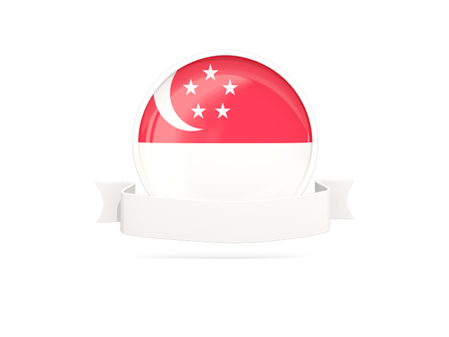 Flag with empty ribbon. Download flag icon of Singapore at PNG format