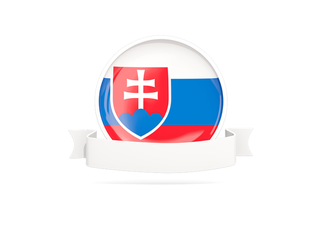 Flag with empty ribbon. Download flag icon of Slovakia at PNG format