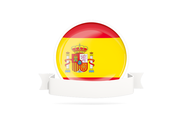Flag with empty ribbon. Download flag icon of Spain at PNG format